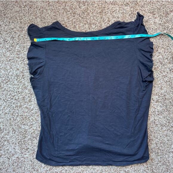 LOFT Dark Navy Blue flutter sleeve, Scoop neck blouse/shirt, size Women's XL - Picture 8 of 8